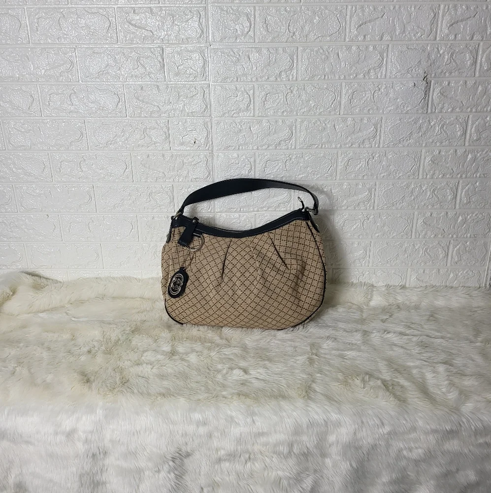 Gucci Sukey Diamante Canvas Hobo Bag Beige - Picture 6 of 12